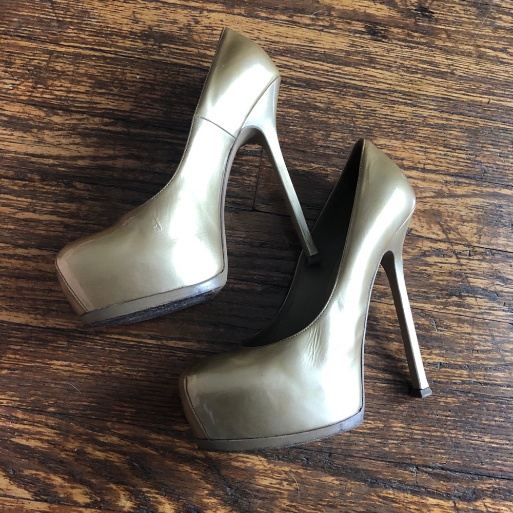 Authentic Gold YSL heels